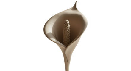 Elegant calla lily flower close-up against dark backdrop