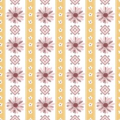 A trendy and stylish vertical striped floral motif. Designs for fashion, fabrics, textiles, wallpaper, packaging, and all kinds of prints.