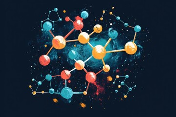 Chemistry themed T shirt design artistic molecules creative science apparel concept wearable educational art