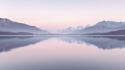 Fototapeta premium Serene Mountain Lake Reflection at Dawn