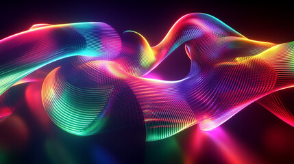 Abstract Neon Futuristic Digital Grid