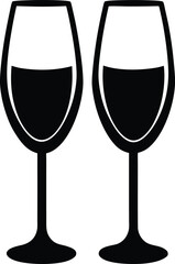 Wine Glasses silhouette vector art illustration