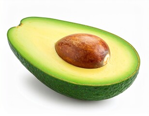 Closeup of a Fresh Avocado Half with Seed.