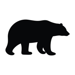 Fototapeta premium A stark silhouette of a majestic bear against a pristine white background
