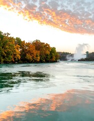 Autumn sunrise over Niagara Falls