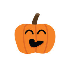 Happy Jack o' Lantern Smiling with Joyful Expression. Happy pumpkin expression. Halloween celebration.