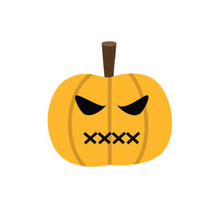 Spooky Jack-o' lantern with Evil Grin for Halloween. Halloween element. Halloween character. Scary pumpkin.