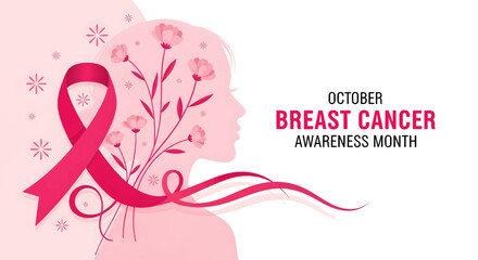 Breast cancer awareness month october pink ribbon symbol for support health hope and medical care campaign vector