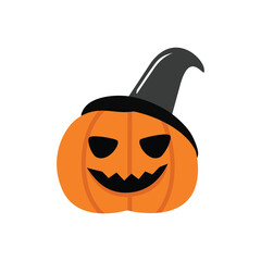 Jack o' lantern with Witch Hat for Halloween Celebration. Halloween witch. Halloween character.