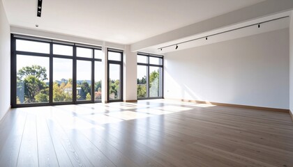 Bright and airy interior showcasing a spacious room with large windows and natural light