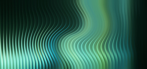 Abstract wavy lines with green and blue gradient