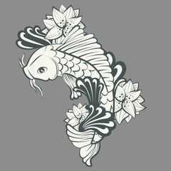 fish koi vector design illustration