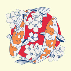 fish koi vector design illustration