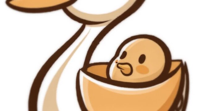 Cute duckling and chick illustration
