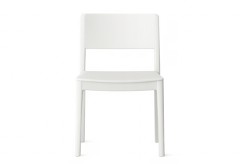 Modern white chair standing on transparent background