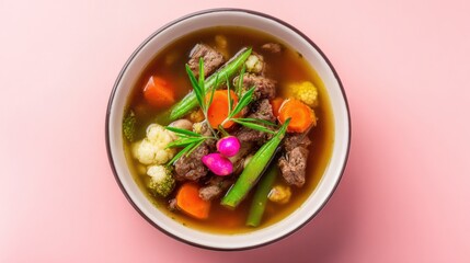 Savory meat and veggie soup 
