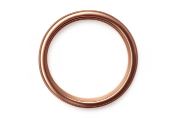 Round copper frame with transparent background creating a perfect circle