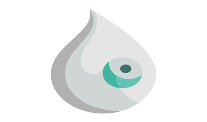 Abstract Teardrop Design with Teal and Gray Hues