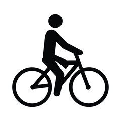 Obraz premium Silhouette of a person riding a bicycle, simple and clean artwork
