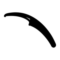 Black and White Sickle Isolated on White Background in Vector Format