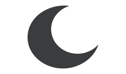 Simple Dark Gray Crescent Moon Icon Graphic Design