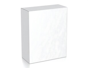 Blank white cardboard box, textured background