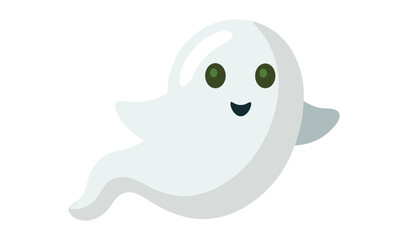 Adorable Cartoon Ghost Illustration, Happy Halloween Spirit Design