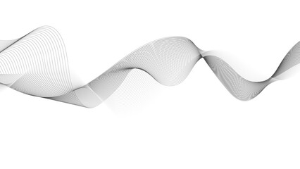 abstract Grey wave line background on white background.	