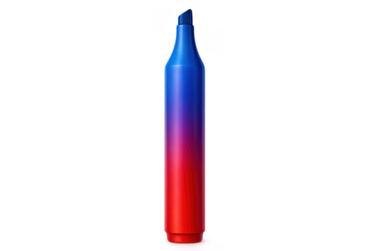 Blue and red marker with transparent background creating gradient effect