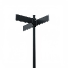 Blank street sign isolated on white background for direction and navigation use cases