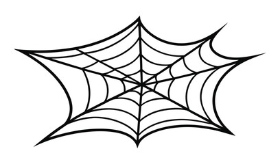 Halloween Spiderweb Illustration, Black and White Design Element