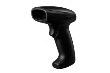 Black barcode scanner with transparent background