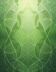 Abstract symmetrical pattern of translucent leaves
