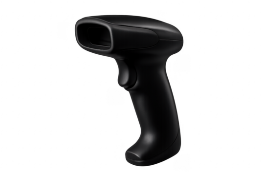 Black barcode scanner with transparent background