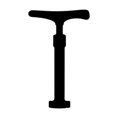 Simple Black Silhouette of a Walking Cane with Adjustable Height Feature