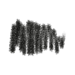 Hand drawn black crayon scribble shade on transparent background 