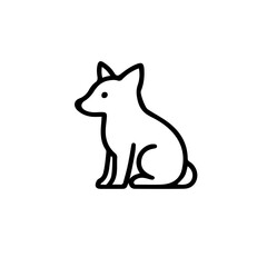 Wolf Icon – Minimalist Wild Animal Line Art. Simple wolf icon in cute minimalist outline style. Perfect for wildlife, forest, nature, and educational projects.