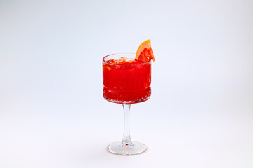 Refreshing Red Cocktail with Grapefruit Slice