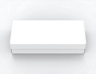 Blank white shoebox on a light surface