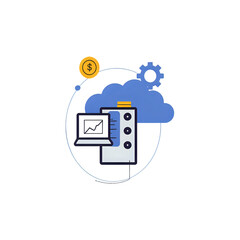 Digital analytics and cloud computing for financial growth and business strategy.
