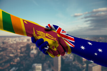 Shaking hands Sri Lanka and_Australia