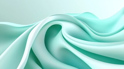 Abstract mint green wave pattern background