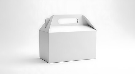 Blank white cardboard box with handle for branding and packaging