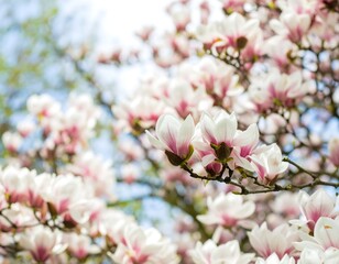 Obraz premium Blossoming magnolia tree in spring