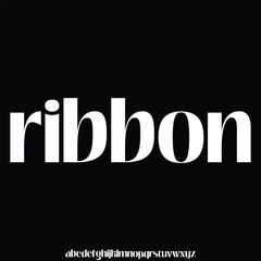 Unique decorative ribbon style alphabet display font vector illustration
