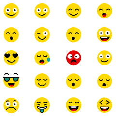 Social media emoticons vector set, Emoji pack,