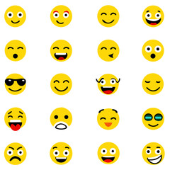 Fototapeta premium Social media emoticons vector set, Emoji pack,