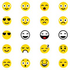 Social media emoticons vector set, Emoji pack,