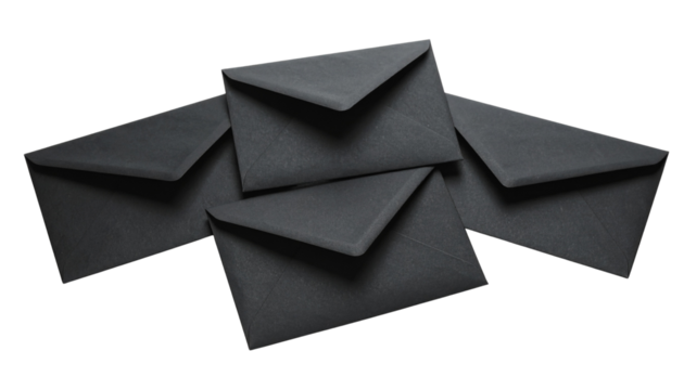 Vector art of black origami paper envelope design on a blank White background