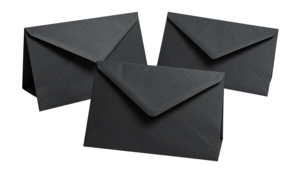Vector art of black origami paper envelope design on a blank White background